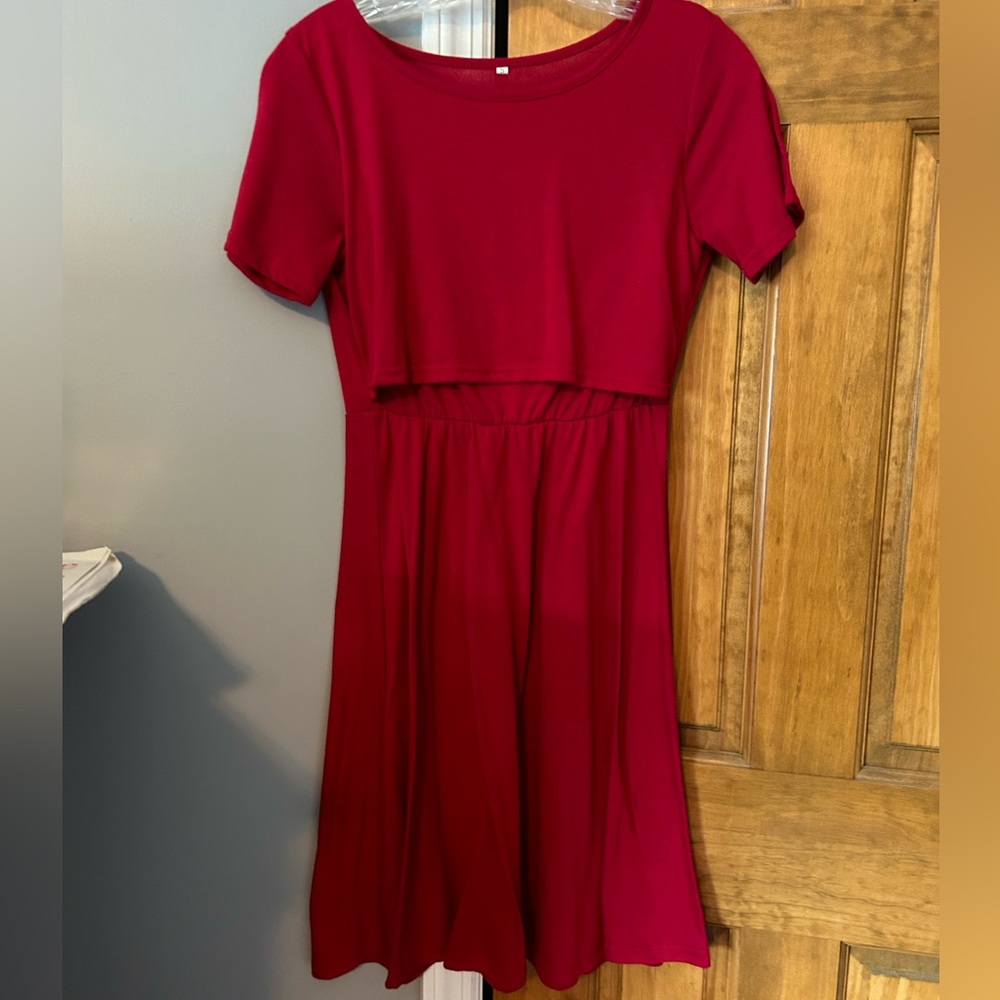 Red Nursing Dress- small